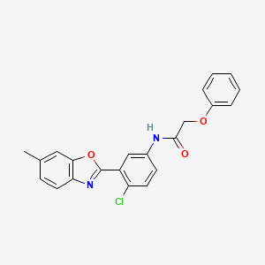 molecular formula C22H17ClN2O3 B6076610 N-[4-chloro-3-(6-methyl-1,3-benzoxazol-2-yl)phenyl]-2-phenoxyacetamide 