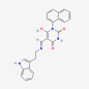 molecular formula C25H20N4O3 B6076613 5-({[2-(1H-indol-3-yl)ethyl]amino}methylene)-1-(1-naphthyl)-2,4,6(1H,3H,5H)-pyrimidinetrione 