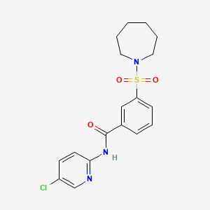 molecular formula C18H20ClN3O3S B6076627 3-(1-azepanylsulfonyl)-N-(5-chloro-2-pyridinyl)benzamide 