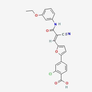 2-chloro-4-(5-{2-cyano-3-[(3-ethoxyphenyl)amino]-3-oxo-1-propen-1-yl}-2-furyl)benzoic acid