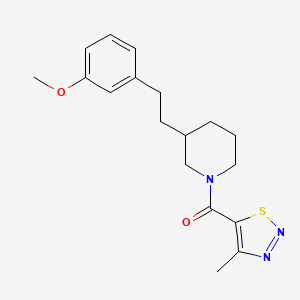 molecular formula C18H23N3O2S B6076647 3-[2-(3-methoxyphenyl)ethyl]-1-[(4-methyl-1,2,3-thiadiazol-5-yl)carbonyl]piperidine 