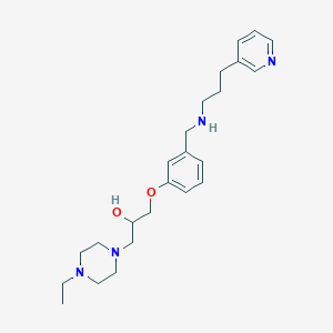 molecular formula C24H36N4O2 B6076651 1-(4-ethyl-1-piperazinyl)-3-[3-({[3-(3-pyridinyl)propyl]amino}methyl)phenoxy]-2-propanol 