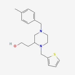 molecular formula C19H26N2OS B6076668 2-[4-(4-methylbenzyl)-1-(2-thienylmethyl)-2-piperazinyl]ethanol 
