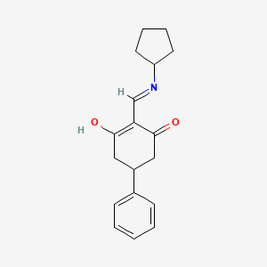 molecular formula C18H21NO2 B6076673 2-[(cyclopentylamino)methylene]-5-phenyl-1,3-cyclohexanedione 