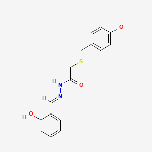 molecular formula C17H18N2O3S B6076690 N'-(2-hydroxybenzylidene)-2-[(4-methoxybenzyl)thio]acetohydrazide 
