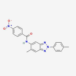 molecular formula C21H17N5O3 B6076704 N-[6-methyl-2-(4-methylphenyl)-2H-1,2,3-benzotriazol-5-yl]-4-nitrobenzamide 