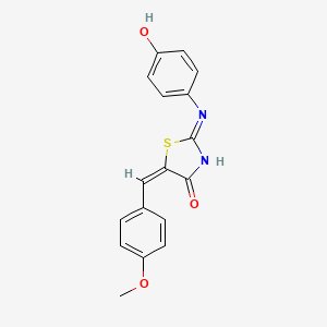 molecular formula C17H14N2O3S B6076707 2-[(4-hydroxyphenyl)imino]-5-(4-methoxybenzylidene)-1,3-thiazolidin-4-one 