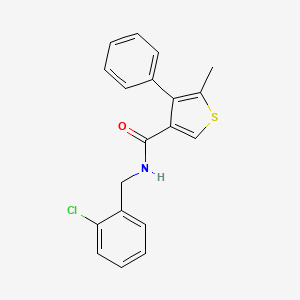 molecular formula C19H16ClNOS B6076726 N-(2-chlorobenzyl)-5-methyl-4-phenyl-3-thiophenecarboxamide 