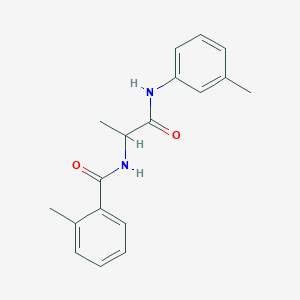molecular formula C18H20N2O2 B6076734 2-methyl-N-{1-methyl-2-[(3-methylphenyl)amino]-2-oxoethyl}benzamide 