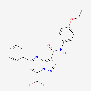 molecular formula C22H18F2N4O2 B6076757 7-(difluoromethyl)-N-(4-ethoxyphenyl)-5-phenylpyrazolo[1,5-a]pyrimidine-3-carboxamide 