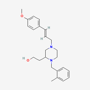 molecular formula C24H32N2O2 B6076765 2-[4-[(2E)-3-(4-methoxyphenyl)-2-propen-1-yl]-1-(2-methylbenzyl)-2-piperazinyl]ethanol 