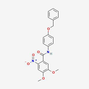 molecular formula C22H20N2O6 B6076804 N-[4-(benzyloxy)phenyl]-4,5-dimethoxy-2-nitrobenzamide 