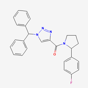 molecular formula C26H23FN4O B6076820 1-(diphenylmethyl)-4-{[2-(4-fluorophenyl)-1-pyrrolidinyl]carbonyl}-1H-1,2,3-triazole 