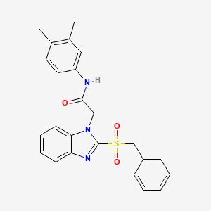 molecular formula C24H23N3O3S B6076830 2-[2-(benzylsulfonyl)-1H-benzimidazol-1-yl]-N-(3,4-dimethylphenyl)acetamide 