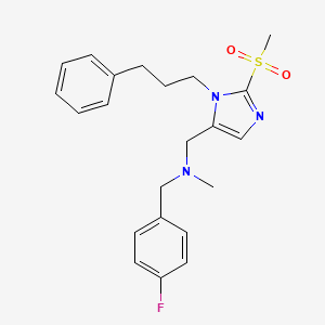 molecular formula C22H26FN3O2S B6076841 (4-fluorobenzyl)methyl{[2-(methylsulfonyl)-1-(3-phenylpropyl)-1H-imidazol-5-yl]methyl}amine 