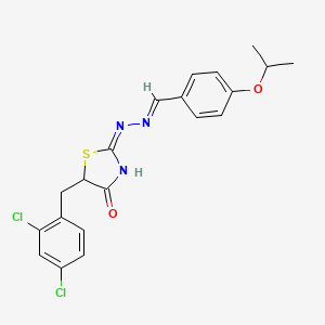 molecular formula C20H19Cl2N3O2S B6076848 4-isopropoxybenzaldehyde [5-(2,4-dichlorobenzyl)-4-oxo-1,3-thiazolidin-2-ylidene]hydrazone 