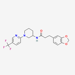 molecular formula C21H22F3N3O3 B6076856 3-(1,3-benzodioxol-5-yl)-N-{1-[5-(trifluoromethyl)-2-pyridinyl]-3-piperidinyl}propanamide 