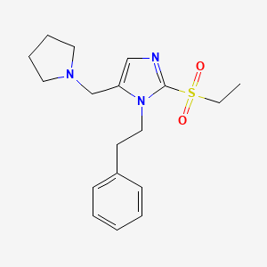 molecular formula C18H25N3O2S B6076858 2-(ethylsulfonyl)-1-(2-phenylethyl)-5-(1-pyrrolidinylmethyl)-1H-imidazole 