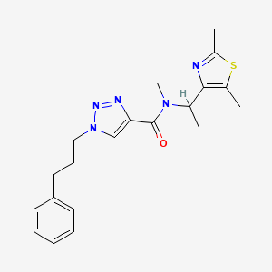 molecular formula C20H25N5OS B6076868 N-[1-(2,5-dimethyl-1,3-thiazol-4-yl)ethyl]-N-methyl-1-(3-phenylpropyl)-1H-1,2,3-triazole-4-carboxamide 
