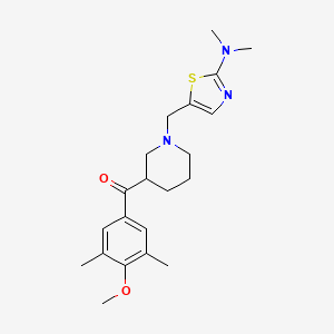 molecular formula C21H29N3O2S B6076876 (1-{[2-(dimethylamino)-1,3-thiazol-5-yl]methyl}-3-piperidinyl)(4-methoxy-3,5-dimethylphenyl)methanone 