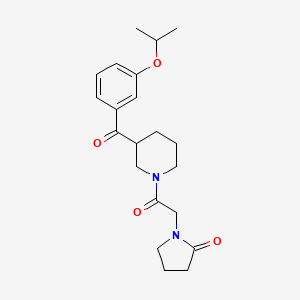 molecular formula C21H28N2O4 B6076938 1-{2-[3-(3-isopropoxybenzoyl)-1-piperidinyl]-2-oxoethyl}-2-pyrrolidinone 