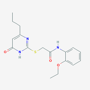 molecular formula C17H21N3O3S B6076951 N-(2-ethoxyphenyl)-2-[(4-hydroxy-6-propyl-2-pyrimidinyl)thio]acetamide 