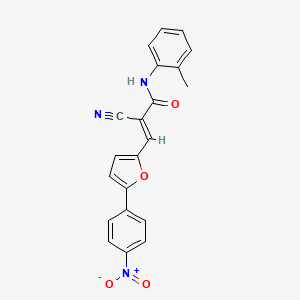 molecular formula C21H15N3O4 B6076981 2-cyano-N-(2-methylphenyl)-3-[5-(4-nitrophenyl)-2-furyl]acrylamide 