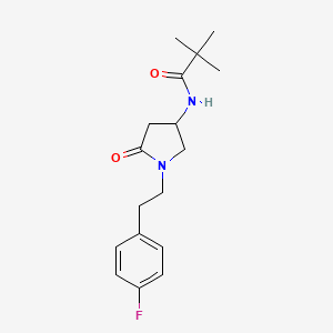 molecular formula C17H23FN2O2 B6076988 N-{1-[2-(4-fluorophenyl)ethyl]-5-oxo-3-pyrrolidinyl}-2,2-dimethylpropanamide 