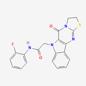 molecular formula C20H15FN4O2S B6076999 N-(2-fluorophenyl)-2-(5-oxo-2,3-dihydro[1,3]thiazolo[3',2':1,2]pyrimido[5,4-b]indol-6(5H)-yl)acetamide 