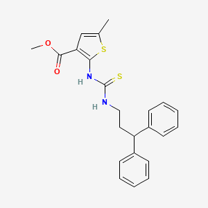 molecular formula C23H24N2O2S2 B6077012 methyl 2-({[(3,3-diphenylpropyl)amino]carbonothioyl}amino)-5-methyl-3-thiophenecarboxylate 
