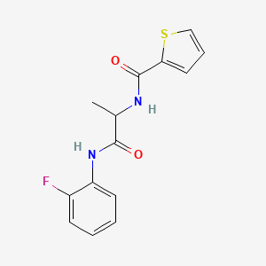molecular formula C14H13FN2O2S B6077014 N-{2-[(2-fluorophenyl)amino]-1-methyl-2-oxoethyl}-2-thiophenecarboxamide 