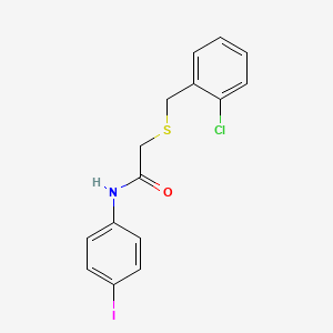 molecular formula C15H13ClINOS B6077015 2-[(2-chlorobenzyl)thio]-N-(4-iodophenyl)acetamide 