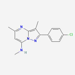 molecular formula C15H15ClN4 B6077027 2-(4-chlorophenyl)-N,3,5-trimethylpyrazolo[1,5-a]pyrimidin-7-amine 