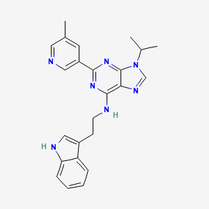 molecular formula C24H25N7 B607703 n-(2-(1h-吲哚-3-基)乙基)-9-异丙基-2-(5-甲基吡啶-3-基)-9h-嘌呤-6-胺 CAS No. 1227634-69-6