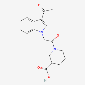 molecular formula C18H20N2O4 B6077035 1-[(3-acetyl-1H-indol-1-yl)acetyl]-3-piperidinecarboxylic acid 