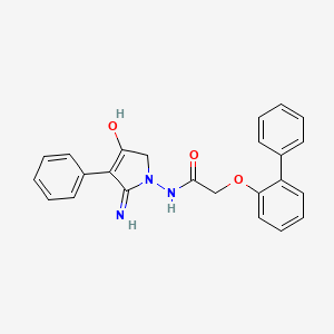 molecular formula C24H21N3O3 B6077052 N-(5-amino-3-oxo-4-phenyl-2,3-dihydro-1H-pyrrol-1-yl)-2-(2-biphenylyloxy)acetamide 