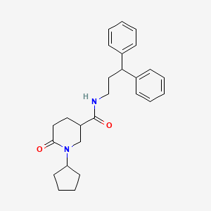 molecular formula C26H32N2O2 B6077073 1-cyclopentyl-N-(3,3-diphenylpropyl)-6-oxo-3-piperidinecarboxamide 