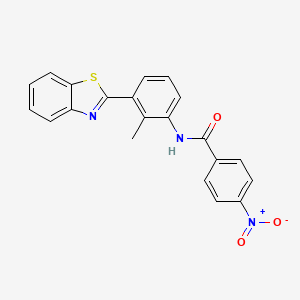molecular formula C21H15N3O3S B6077080 N-[3-(1,3-benzothiazol-2-yl)-2-methylphenyl]-4-nitrobenzamide 