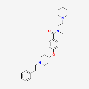 molecular formula C28H39N3O2 B6077097 N-methyl-4-{[1-(2-phenylethyl)-4-piperidinyl]oxy}-N-[2-(1-piperidinyl)ethyl]benzamide 