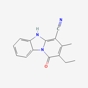 molecular formula C15H13N3O B607710 2-乙基-3-甲基-1-氧代-1,5-二氢吡啶并[1,2-a]苯并咪唑-4-腈 CAS No. 442567-43-3