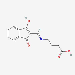molecular formula C14H13NO4 B6077100 4-{[(1,3-dioxo-1,3-dihydro-2H-inden-2-ylidene)methyl]amino}butanoic acid 