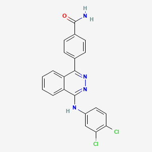 molecular formula C21H14Cl2N4O B6077120 4-{4-[(3,4-dichlorophenyl)amino]-1-phthalazinyl}benzamide 