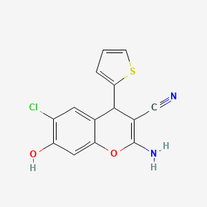 2-amino-6-chloro-7-hydroxy-4-(2-thienyl)-4H-chromene-3-carbonitrile