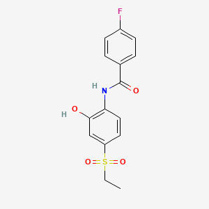 molecular formula C15H14FNO4S B6077131 N-[4-(ethylsulfonyl)-2-hydroxyphenyl]-4-fluorobenzamide 