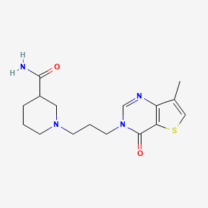 molecular formula C16H22N4O2S B6077144 1-[3-(7-methyl-4-oxothieno[3,2-d]pyrimidin-3(4H)-yl)propyl]piperidine-3-carboxamide 