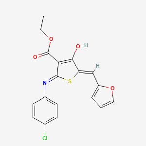 molecular formula C18H14ClNO4S B6077153 ethyl 2-[(4-chlorophenyl)amino]-5-(2-furylmethylene)-4-oxo-4,5-dihydro-3-thiophenecarboxylate 