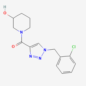 molecular formula C15H17ClN4O2 B6077189 1-{[1-(2-chlorobenzyl)-1H-1,2,3-triazol-4-yl]carbonyl}-3-piperidinol 
