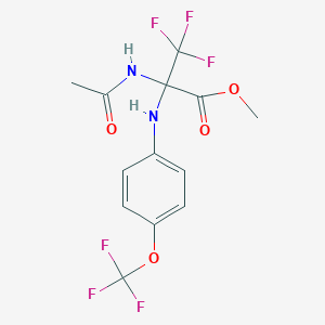 molecular formula C13H12F6N2O4 B6077199 methyl N-acetyl-3,3,3-trifluoro-2-{[4-(trifluoromethoxy)phenyl]amino}alaninate 