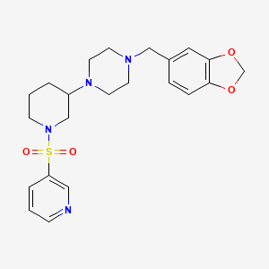 molecular formula C22H28N4O4S B6077205 1-(1,3-benzodioxol-5-ylmethyl)-4-[1-(3-pyridinylsulfonyl)-3-piperidinyl]piperazine 