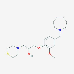 molecular formula C21H34N2O3S B6077213 1-[4-(1-azepanylmethyl)-2-methoxyphenoxy]-3-(4-thiomorpholinyl)-2-propanol 